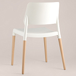 Пластиковый стул на ножках из массива бука Ferret White варинант исполнения - 5 | Loft Concept в Новосибирске