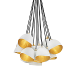 Люстра с 15-ю белыми  плафонами с золотой внутренней поверхностью Hinkley варинант исполнения - 1 | Loft Concept в Новосибирске