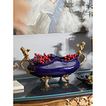 Чаша темно-синяя фарфоровая с бронзовыми ручками в виде ангелов Eden Garden варинант исполнения - 3 | Loft Concept в Новосибирске