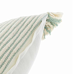 Чехол на подушку мятного цвета с бахромой и объемным узором Ethnic mix варинант исполнения - 3 | Loft Concept в Новосибирске