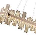 Люстра подвесная прямоугольная с рифлёными прозрачными элементами и золотым основанием Aurea Vista варинант исполнения - 2 | Loft Concept в Новосибирске