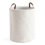Корзина для белья из ткани букле Boucle Organizers Round варинант исполнения - 1 | Loft Concept в Новосибирске