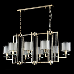 Люстра прямоугольной формы с 8-ю цилиндрическими плафонами из стекла Laurent варинант исполнения - 8 | Loft Concept в Новосибирске
