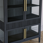 Витрина Primo со стеклянными фасадами и 2 ящиками Черный дуб варинант исполнения - 3 | Loft Concept в Новосибирске