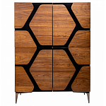 Высокий комод с узором из шпона на фасаде Sahara варинант исполнения - 1 | Loft Concept в Новосибирске