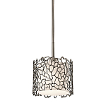 Подвесной светильник с цилиндрическим белым плафоном с ажурным узором цвета олово Kichler варинант исполнения - 1 | Loft Concept в Новосибирске