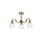 Люстра цвета латунь с 3-мя прозрачными стеклянными плафонами Kichler варинант исполнения - 3 | Loft Concept в Новосибирске