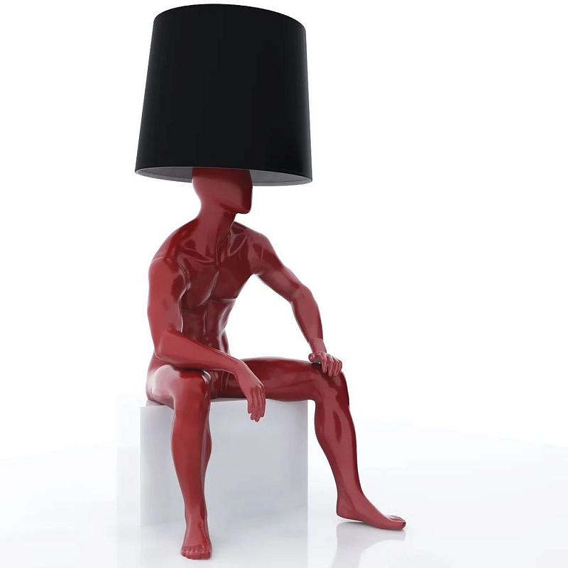 Лампа MALE MANNEQUIN LAMP с абажуром  Глянцевый черный Черный матовый Глянцевый белый Белый матовый Серый матовый Золотой Красный Шампань в Новосибирске | Loft Concept 