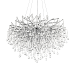 Люстра подвесная с прозрачными стеклянными подвесками в форме капель Диаметр 80 см Droplet Chandelier варинант исполнения - 7 | Loft Concept в Новосибирске