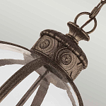 Подвесной светильник бронзового цвета с прозрачным стеклянным плафоном в форме шара в индустриальном стиле на цепи 4 лампы Feiss варинант исполнения - 5 | Loft Concept в Новосибирске