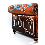 Диван Честерфильд граффити graffiti Orange Sofa натуральная кожа варинант исполнения - 7 | Loft Concept в Новосибирске