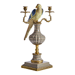 Подсвечникв образе попугая из фарфора с бронзовыми элементами Eden Garden варинант исполнения - 1 | Loft Concept в Новосибирске