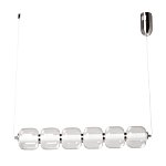 Люстра линейная с 6-ю прозрачными стеклянными плафонами округлой формы HANDLE GRAPE варинант исполнения - 2 | Loft Concept в Новосибирске