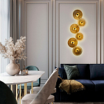 Бра с 6-ю плафонами в форме диска из рельефного коричневого стекла Decorative Six Glass Discs Wall Lamp варинант исполнения - 2 | Loft Concept в Новосибирске