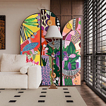 Ширма цветочный принт Colored Partition варинант исполнения - 1 | Loft Concept в Новосибирске