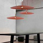 Подвесной светильник круглой формы с коричневым металлическим абажуром Halo Drift варинант исполнения - 3 | Loft Concept в Новосибирске