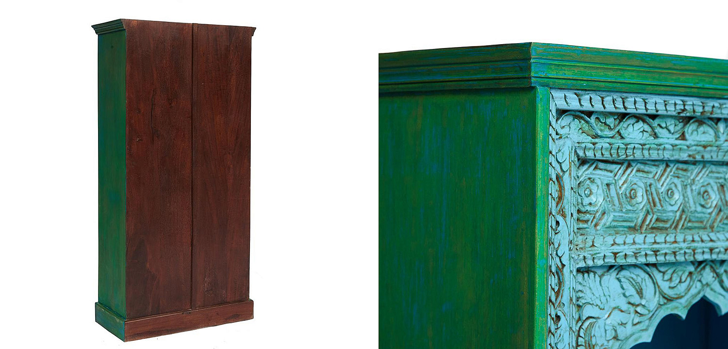 Стеллаж Indian Antique Mango Tree blue/green - Loft-Concept в Новосибирске