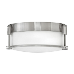 Потолочный светильник для ванных комнат цвета никель с плафоном из опалового стекла и декоративными держателями Hinkley варинант исполнения - 1 | Loft Concept в Новосибирске