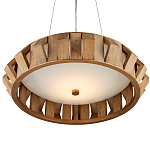 Люстра круглая из толстых деревянных реек Wooden Slats варинант исполнения - 3 | Loft Concept в Новосибирске