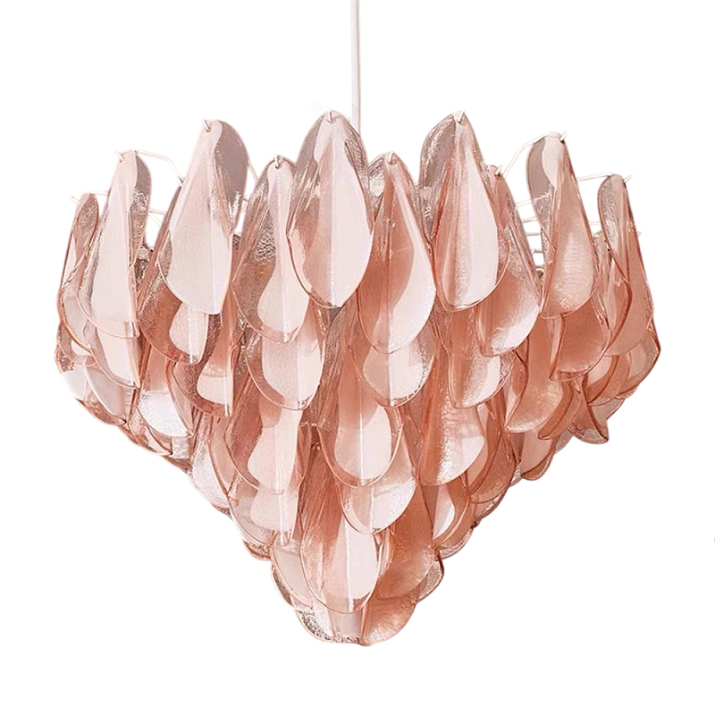 Люстра с каскадом из стекляных розовых лепестков Petalled Illuminator Белый Розовый Люстра с каскадом из стекляных розовых лепестков Petalled Illuminator Белый Розовый в Новосибирске | Loft Concept