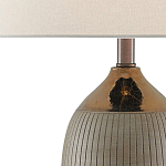 Настольная лампа керамическая с тканевым цилиндрическим абажуром Bullet варинант исполнения - 1 | Loft Concept в Новосибирске