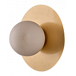 Бра круглое с плафоном из натурального камня на латунном основании Cryptocrystalline Stone варинант исполнения - 1 | Loft Concept в Новосибирске