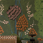 Обои ручная роспись Malwa Original colourway on Olive tobacco варинант исполнения - 2 | Loft Concept в Новосибирске