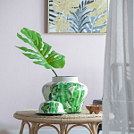 Ваза с зелёными листьями и крышкой Vase Green Leaves варинант исполнения - 1 | Loft Concept в Новосибирске