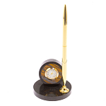 Часы настольные с ручкой из натурального камня Stone Clock варинант исполнения - 10 | Loft Concept в Новосибирске