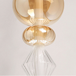 Подвесной светильник с вертикальной композицией из прозрачных и янтарных стеклянных шаров и ромбов Gabriel Scott Luna варинант исполнения - 4 | Loft Concept в Новосибирске