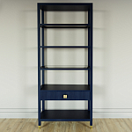 Стеллаж Elsa Dreams Blue со стеклянными полками и ящиком варинант исполнения - 4 | Loft Concept в Новосибирске