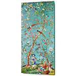 Постер на холсте в стиле шинуазри с изображением сада Chinoiserie Imperial Garden Birds and People Poster варинант исполнения - 1 | Loft Concept в Новосибирске