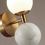 Бра с шарообразным матовым плафоном и шаром из камня на металлическом основании Orb Essence варинант исполнения - 6 | Loft Concept в Новосибирске