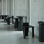 Круглый приставной столик из массива манго Piero Black Side Table варинант исполнения - 5 | Loft Concept в Новосибирске