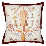 Декоративная подушка бежевая с растительным орнаментом Raffael Angel Beige Red Cushion варинант исполнения - 1 | Loft Concept в Новосибирске