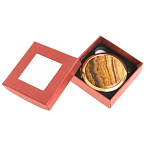 Зеркало карманное складное круглое из натурального камня Оникс в подарочной упаковке Gold Stone Mirrors варинант исполнения - 3 | Loft Concept в Новосибирске