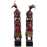 Комплект из 2-х деревянных статуэток Asmat Wooden Statuettes Dark Red варинант исполнения - 1 | Loft Concept в Новосибирске