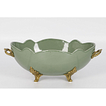 Чаша зеленого цвета из фарфора с волнообразным краем Eden Garden porcelain and bronze варинант исполнения - 3 | Loft Concept в Новосибирске