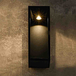 Уличный настенный светильник прямоугольной формы черного цвета Geometric Glow варинант исполнения - 2 | Loft Concept в Новосибирске