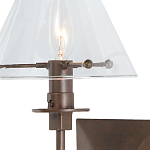 Бра с прозрачным стеклянным абажуром в форме конуса Bartolomeo Bronze варинант исполнения - 1 | Loft Concept в Новосибирске