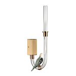 Бра с прозрачной изогнутой трубкой и декоративной фигуркой птицы Ganthea варинант исполнения - 1 | Loft Concept в Новосибирске