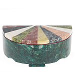 Шкатулка с мозаикой из натурального камня змеевик Stone Casket варинант исполнения - 1 | Loft Concept в Новосибирске