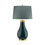 Настольная лампа с коническим дымчато-зелёным абажуром из искусственного шёлка Quintiesse варинант исполнения - 2 | Loft Concept в Новосибирске