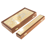 Нарды настольные из натурального камня лазурит и долерит Backgammon from Stone варинант исполнения - 12 | Loft Concept в Новосибирске