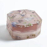 Шкатулка из эпоксидной смолы с цветами розовая Epoxy Resin Square Box Pink варинант исполнения - 5 | Loft Concept в Новосибирске