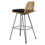 Стул барный с ротанговым плетением Half Bar Chair with Wicker без подлокотников варинант исполнения - 1 | Loft Concept в Новосибирске