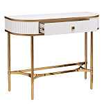 Консоль с ящиком белая с золотом Textured White Console with Gold варинант исполнения - 2 | Loft Concept в Новосибирске