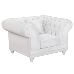 Кресло низкое с мягкой обивкой из велюра на 4-х ножках из массива березы Sophie Armchair white варинант исполнения - 1 | Loft Concept в Новосибирске