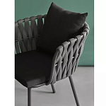 Стул мягкий с декором в виде плетеных лент на спинке и подлокотниках Semicircular Chair Decorated with Ribbons варинант исполнения - 4 | Loft Concept в Новосибирске