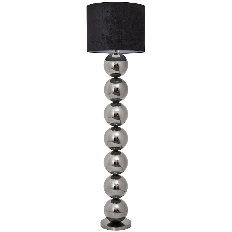 Торшер с основанием в виде металлических сфер Balance Floor Lamp Black Черный Темный хром Торшер с основанием в виде металлических сфер Balance Floor Lamp Black Черный Темный хром в Новосибирске | Loft Concept
